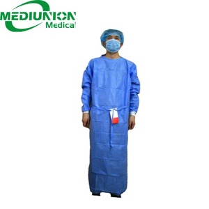 Disposable Sterile Surgical Gown Non-Woven SMS 35-45gsm Ultrasonic Sealed