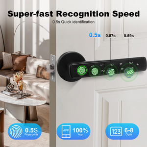 Single Row Digital Fingerprint Four Unlock Tools Security Key Handle Lock